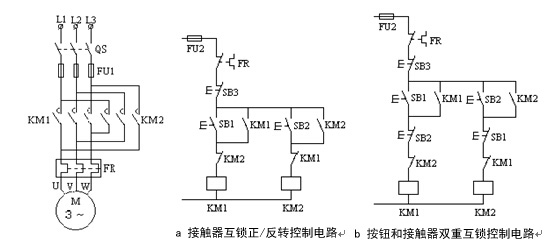 按钮和接触器双重互锁控制电路