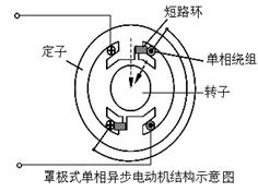 罩极式单相异步电动机结构图